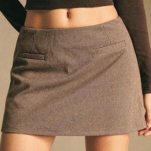 Classic Brown Mini Skirt Mini Plaid